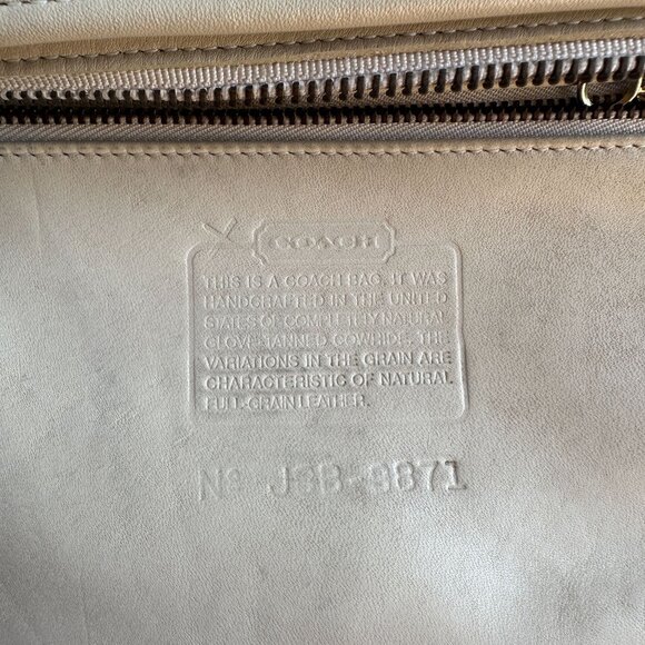 Vintage COACH Beaumont Satchel 9871 Bone Leather Top Handle Crossbody Bag - Picture 8 of 16